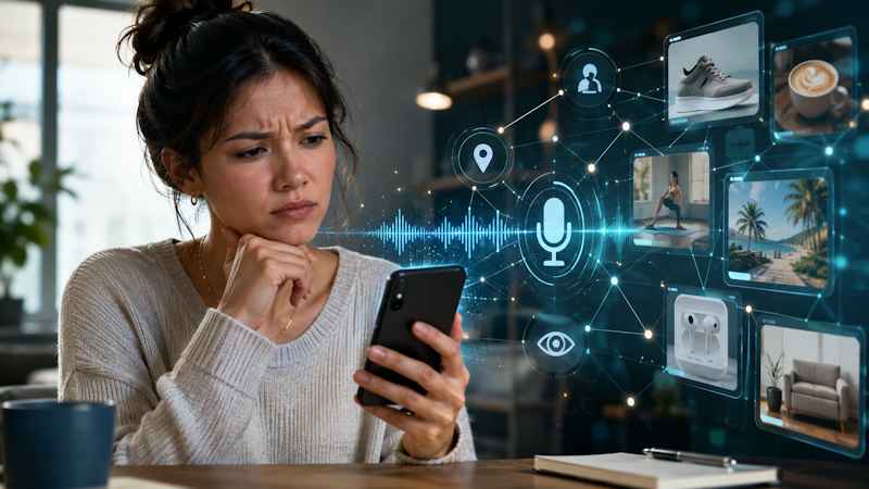 Personne observant les données collectées par son smartphone
