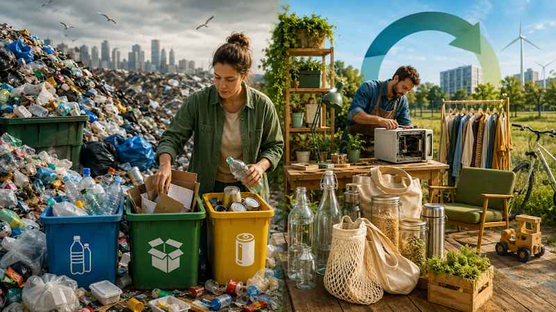 Tri des déchets, recyclage, réparation et réemploi