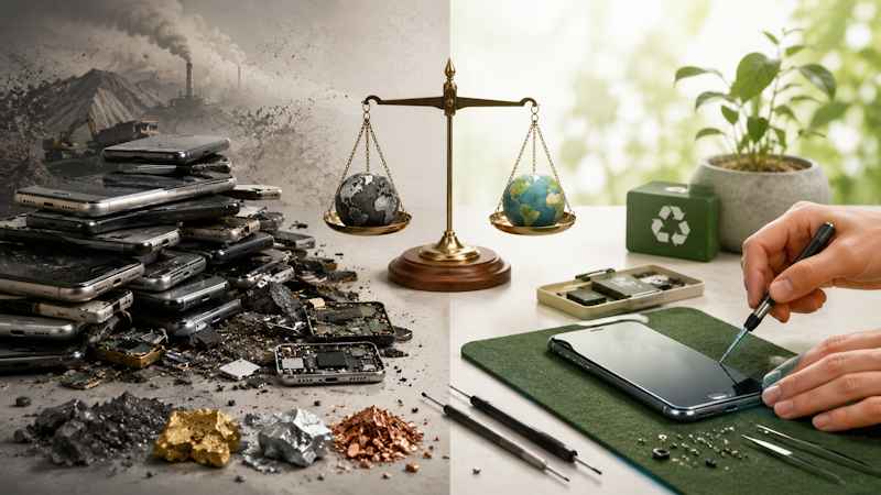 Réparation d’un smartphone et impact environnemental des déchets électroniques